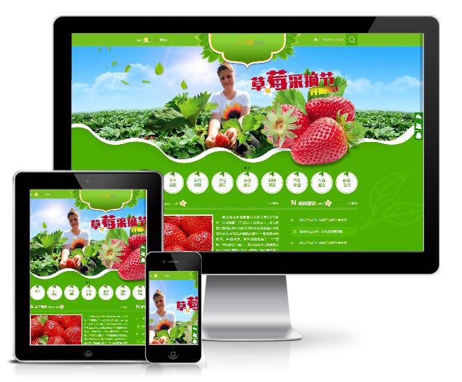 綠色水果蔬菜類模板(帶手機端)